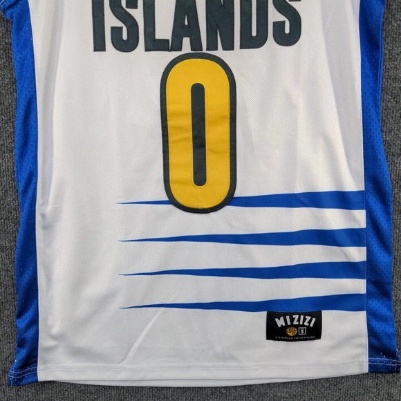 Mizizi Men's Virgin Islands 00 Jersey White Small Sleeveless Crew Neck Polyester - Picture 4 of 12